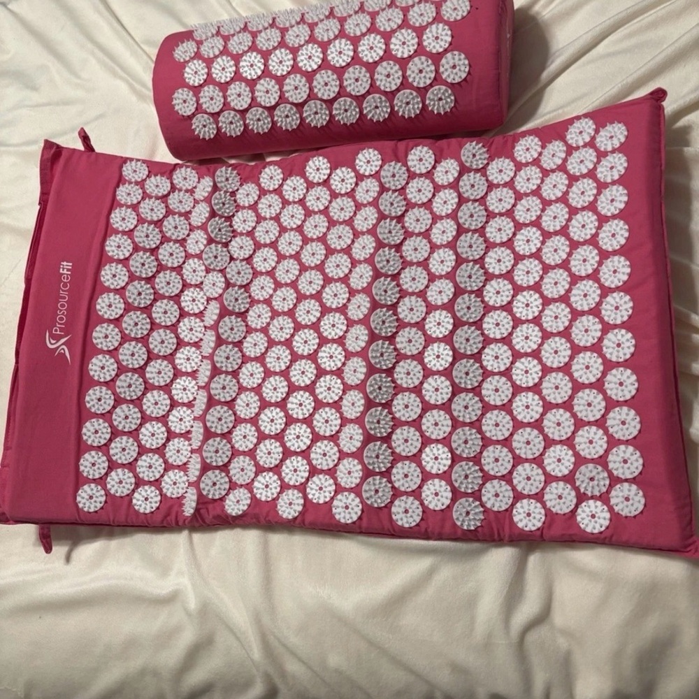 Pink Acupressure Mat and Pillow Set